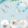30Pcs Natural Shell & Imitation Pearl Pendants PALLOY-SC0004-42-6