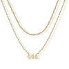 304 Stainless Steel Figure Pendant Double Layer Necklaces for Women FS-WGF1C2D-04-2