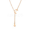 Alloy Cable Chain Moon & Star Lariat Necklaces for Women WG67D60-01-2