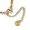 304 Stainless Steel Micro Pave Clear Cubic Zirconia Ring Pendant Twisted Chain Lariat Necklaces NJEW-P318-01G-4