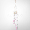 Flower Round Glass Beads Tassel Hanging Suncatchers for Window Garden Outdoor Decoration HJEW-WH20020-007B-6