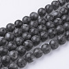 Natural Black Larvikite Bead Strands G-G735-57-12mm-1