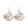 Brass Stud Earrings EJEW-U015-14P-1
