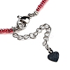Natural & Synthetic Mixed Gemstone Heart Pendant Necklaces NJEW-G143-02-4