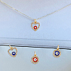 8Pcs 4 Styles Evil Eye Brass Micro Pave Clear Cubic Zirconia Charms KK-DC0002-64-6