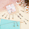 50Pcs Round Stripe Resin Pendant Stitch Markers HJEW-NB00028-4
