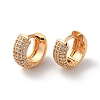 Brass Thick Hoop Earrings with Rhinestone EJEW-K256-47KCG-1
