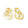 Brass Twister Clasps with Shell KK-P223-07G-3