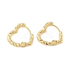 304 Stainless Steel Hammered Heart Hoop Earrrings EJEW-U065-02A-G-2