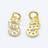 Brass Micro Pave Grade AAA Cubic Zirconia Charms X-ZIRC-P067-11G-S-NR-1