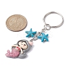 Mermaid Opaque Resin Pendant Keychain KEYC-JKC00624-5