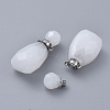 Faceted Natural White Jade Openable Perfume Bottle Pendants G-E564-10A-P-1