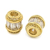 Rack Plating Brass Micro Pave Cubic Zirconia European Beads LS-KK-F089-31G-08-2
