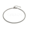 304 Stainless Steel Wheat Chain Bracelets for Unisex BJEW-K282-01B-P-4