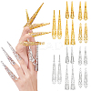 20Pcs 10 Style Hollow out Iron Finger Nail Tip Claw Rings AJEW-PH0004-10-1