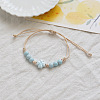 Clover Ceramic Beads Braided Bead Bracelets FS-WGDB922-03-1