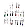 Gemstone Bullet with Vortex Dangle Earrings EJEW-I276-02P-1