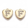 Brass Micro Pave Clear Cubic Zirconia Charms KK-N231-234F-NF-1