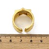 Brass Micro Pave Clear Cubic Zirconia Cuff Rings for Women RJEW-H248-08G-01-5