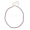 2.5MM Faceted Round Natural Tourmaline & Fluorite & Garnet & Obsidian & Lapis Lazuli Beaded Lariat Necklaces NJEW-JN05874-6