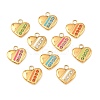 304 Stainless Steel Micro Pave Cubic Zirconia Pendants STAS-C159-02G-1