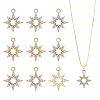 40Pcs UV Plating Alloy Rhinestone Pendants ALRI-DC0001-09-1