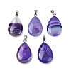 Dyed Natural Banded Agate Pendants G-G202-09A-1