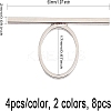 8Pcs 2 Colors Alloy Rectangle Bar Finger Ring for Women FIND-CA0007-09-2