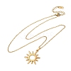 304 Stainless Steel Sun Pendant Cable Chain Necklaces for Men Women NJEW-K308-04A-G-4