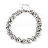 Twisted 304 Stainless Steel Double Ring Link Chains Bracelets for Women BJEW-G780-06P-02-4