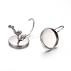 Tarnish Resistant 304 Stainless Steel Leverback Earring Settings STAS-F191-03P-12mm-2