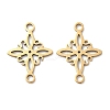 304 Stainless Steel Rhombus Flower Connector Charms STAS-G361-04G-1