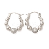 Brass Micro Pave Clear Cubic Zirconia Hoop Earrings EJEW-G399-02P-1