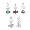 Natural Green Aventurine & Garne & Amethyst & Rose Quartz & Apatite Faceted Round & Potato Pearl Pendants PALLOY-JF04750-01-1