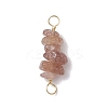 10Pcs 5 Styles Constellation Natural Citrine & Black Tourmaline & Aquamarine & Strawberry Quartz & Rose Quartz Copper Wire Wrapped Chip Beaded Connector Charms PALLOY-JF02905-01-3