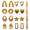 20Pcs 10 Styles Opaque Resin & Walnut Wood Pendants RESI-TA0003-37-2