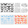 4Pcs Butterfly Carbon Steel Cutting Dies Stencils with PET Hollow Out Drawing Painting Stencils Sets & 1Pc PVC Plastic Stamps DIY-GL0004-149-8