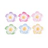 Plumeria Flower Opaque Resin Cabochons CRES-T025-30M-02-2