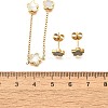Flower 304 Stainless Steel Shell Necklaces & Stud Earring Set for Women SJEW-C007-05G-5