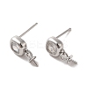 925 Sterling Silver Stud with Cubic Zirconia Earrings Findings STER-Z007-05P-1
