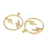 Brass Micro Pave Cubic Zirconia Pendants KK-S526-58G-2