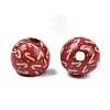 Christmas Printed Schima Wood European Beads WOOD-I015-01L-2