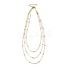 304 Stainless Steel Ball Snake Chain 3 Layer Necklaces for Women NJEW-V012-04G-4