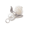 50Pcs Acrylic Imitation Pearl & Glass Pearl Pendants PALLOY-JF04038-02-4