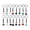 Natural & Synthetic Mixed Gemstone Round Beaded Keychain G-H076-01P-1