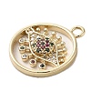 Brass Micro Pave Clear Cubic Zirconia Pendants KK-M275-35G-2