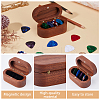 1Pc 4-Slot Oval Shaped Wood Storage Boxes with Magnetic Lid for Guitar Picks OBOX-DC0001-03A-4