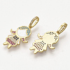 Brass Micro Pave Cubic Zirconia Pendants ZIRC-T012-36G-2