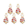 Rack Plating Alloy Enamel Pendants ENAM-N055-148C-1