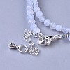 Natural Blue Lace Agate Beaded Necklaces NJEW-K114-B-A08-3